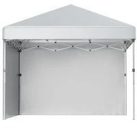 Gazebo da Giardino Pop-up Pieghevole Regolabile in Altezza Protezione UV 30+, 2 Pareti Laterali, Sacca da Trasporto Inclusa, Grigio chiaro