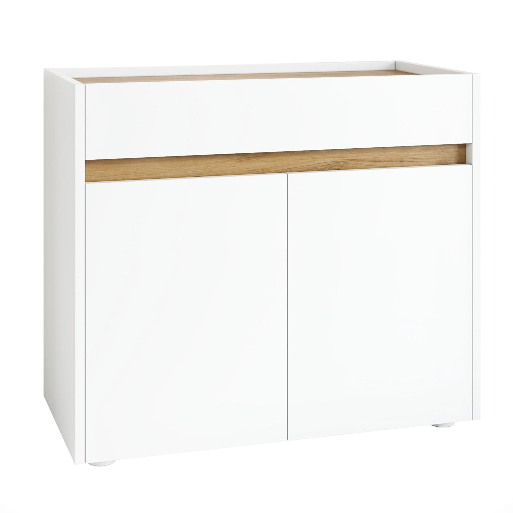 Mobile contenitore con cassetto e ripiani regolabili 80x40x70 cm bianco