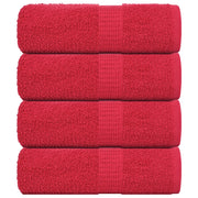 Asciugamani per Sapone 4 pz Rossi 30x30 cm 360 g/mÂ² 100% Cotone