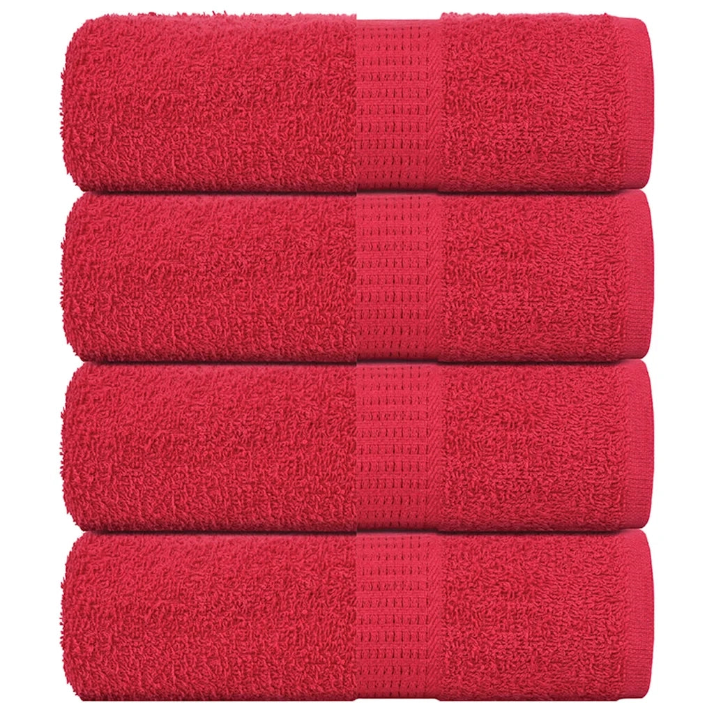 Asciugamani per Sapone 4 pz Rossi 30x30 cm 360 g/mÂ² 100% Cotone