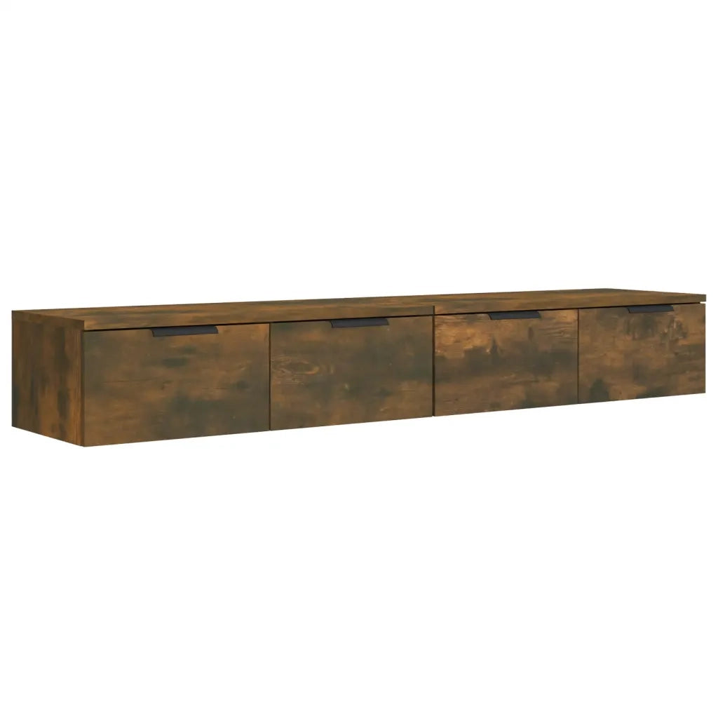 Mobili Pensili 2 pz Rovere Fumo 68x30x20 cm Legno Multistrato cod mxl 32929