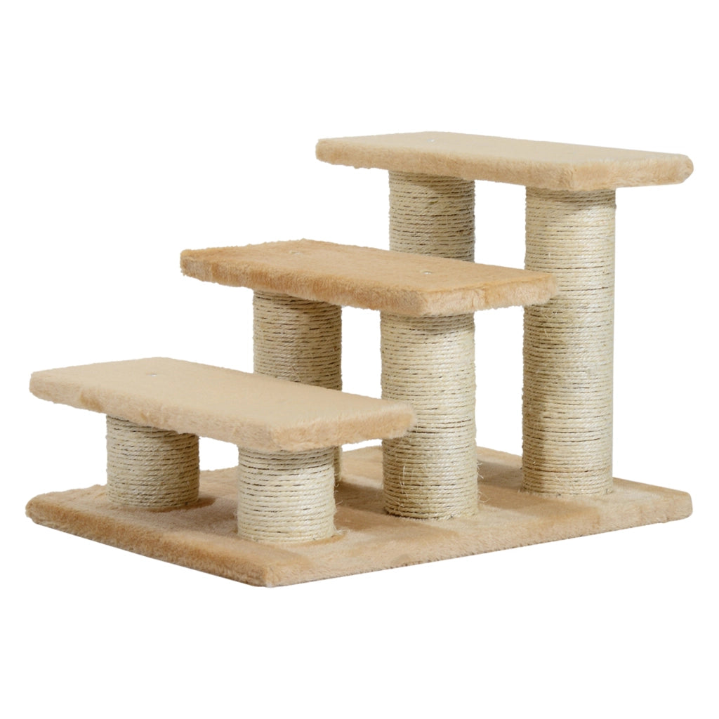 Scala per animali domestici 3 gradini pieghevole ¨C zephmum ¨C crema 34 cm