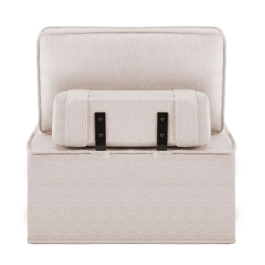 Divano modulare compatto per ambienti piccoli, beige