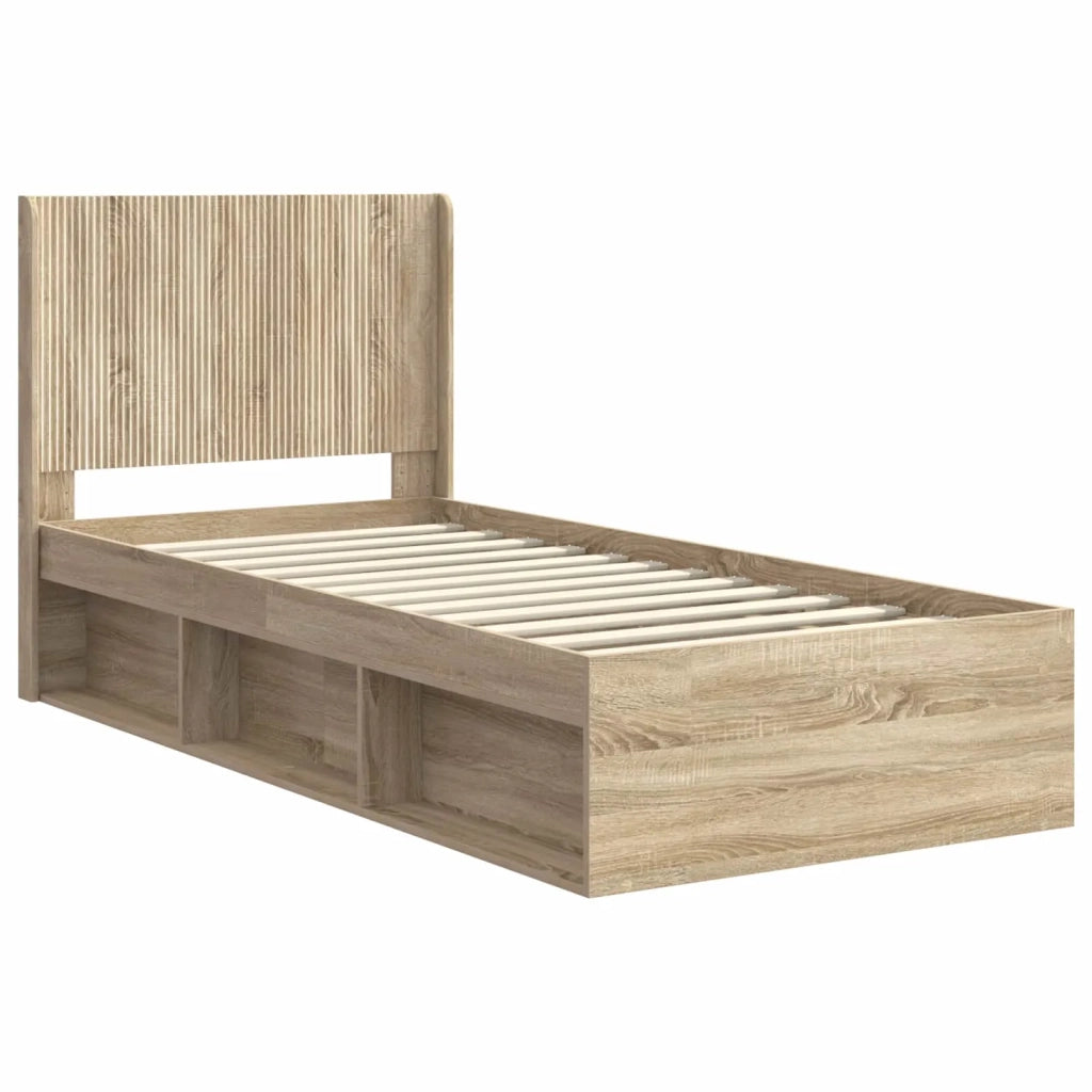 Struttura del letto con stoccaggio e testata Rovere Sonoma 3413911