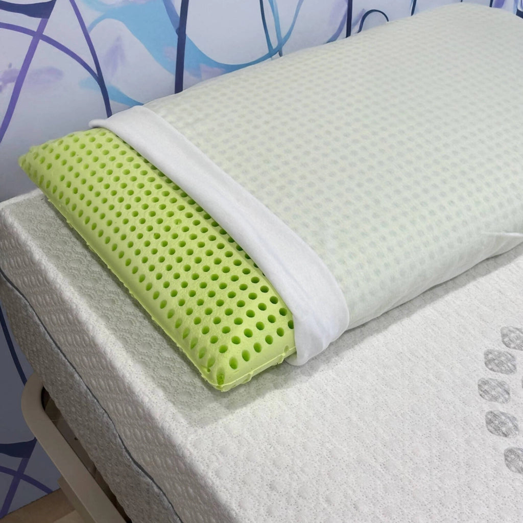 Talamo Italia Set di 4 Cuscini per Rosmarino, 100% Made in Italy, Guanciale sfoderabile a "saponetta" in Memory Foam forato ,Anallergico e Traspirante,70x40xh16 cm