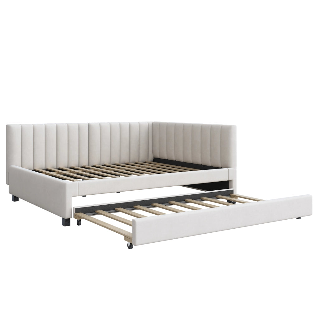 LETTO Divano letto estraibile 140x200 cm Velluto Beige