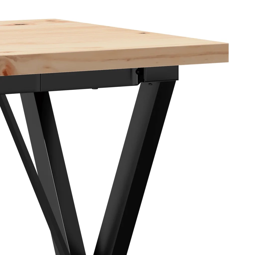 Tavolo da Pranzo | Tavolo da cucina Telaio a X 50x50x75,5 cm Legno Pino e Acciaio
