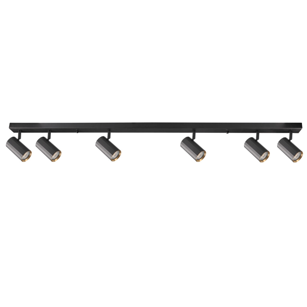 Plafoniera/Applique 6 luci GU10 nero oro NICEA Polux