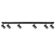 Plafoniera/Applique 6 luci GU10 nero oro NICEA Polux