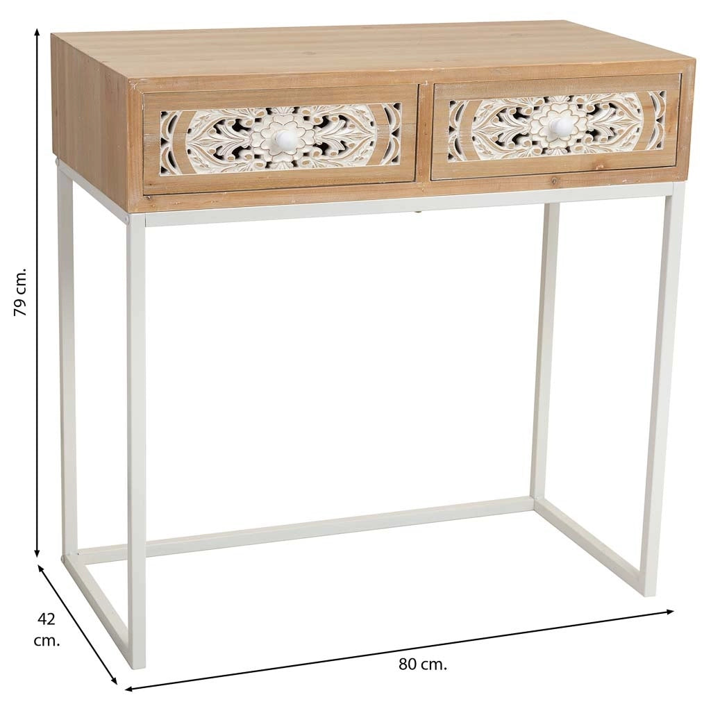 Mobile da ingresso in legno marrone 80x42x79