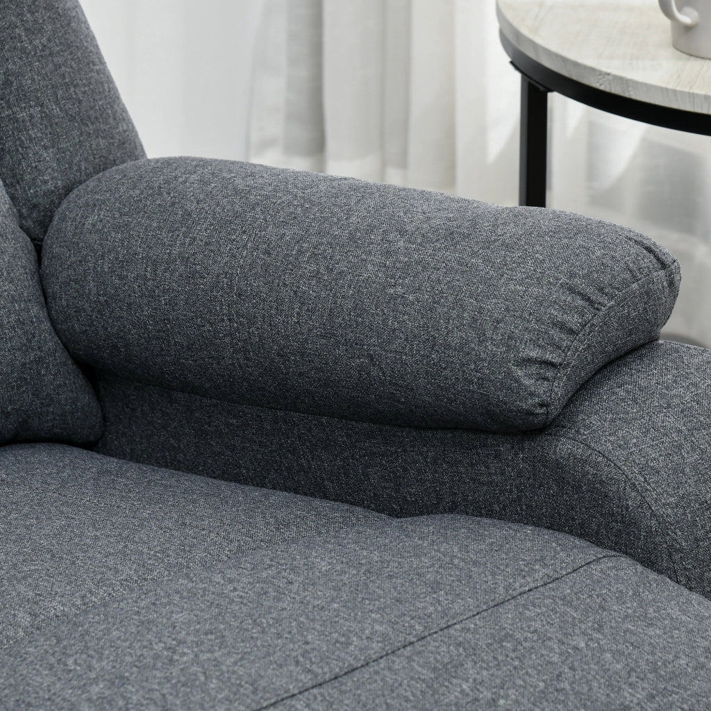 Poltrona Relax Reclinabile con Poggiapiedi Regolabile ¨C zephmum ¨C Grigio 90x96x98