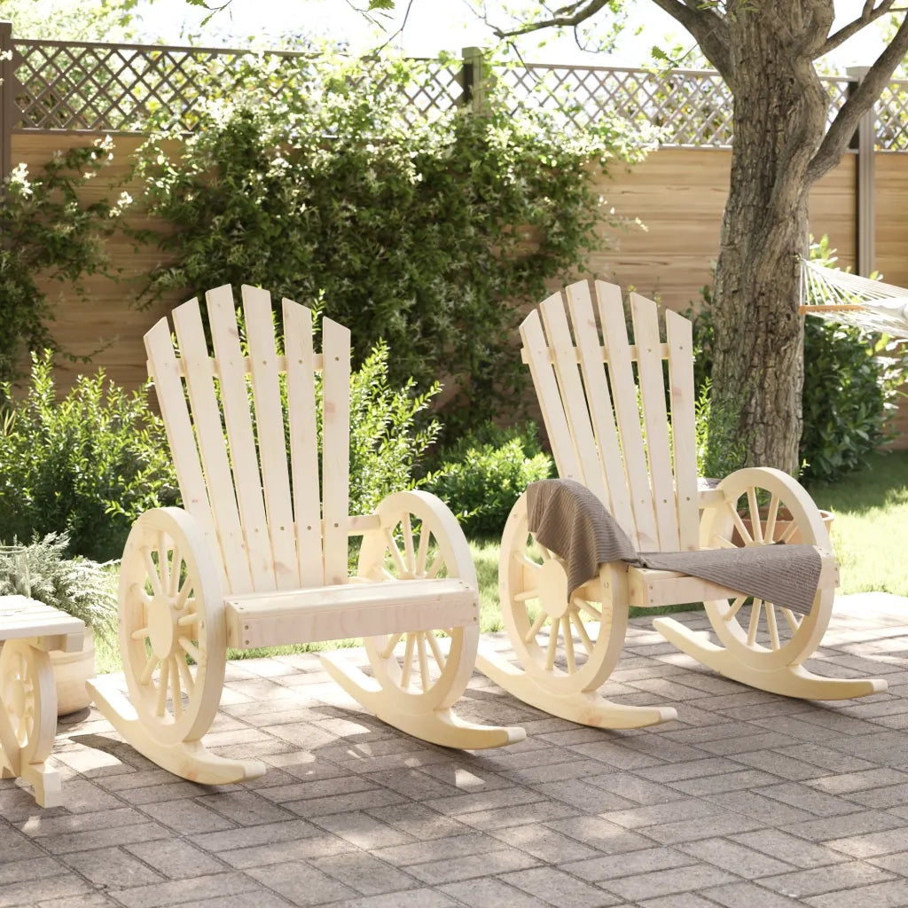 Sedie a Dondolo Adirondack 2 pz in Legno Massello di Abete 3207119