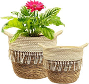 Set di contenitori per piante grandi da 2 pezzi - stile boho - zeagras - 20 cm e 25 cm