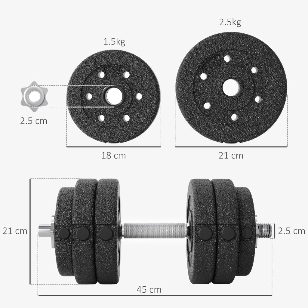 Set Pesi Manubri 30 kg ¨C zephmum ¨C Nero 43x18x7.5 cm