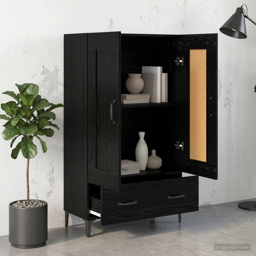 Credenza Rovere Nero 70 x 31 x 115 cm Legno ingegnerizzato 8009859