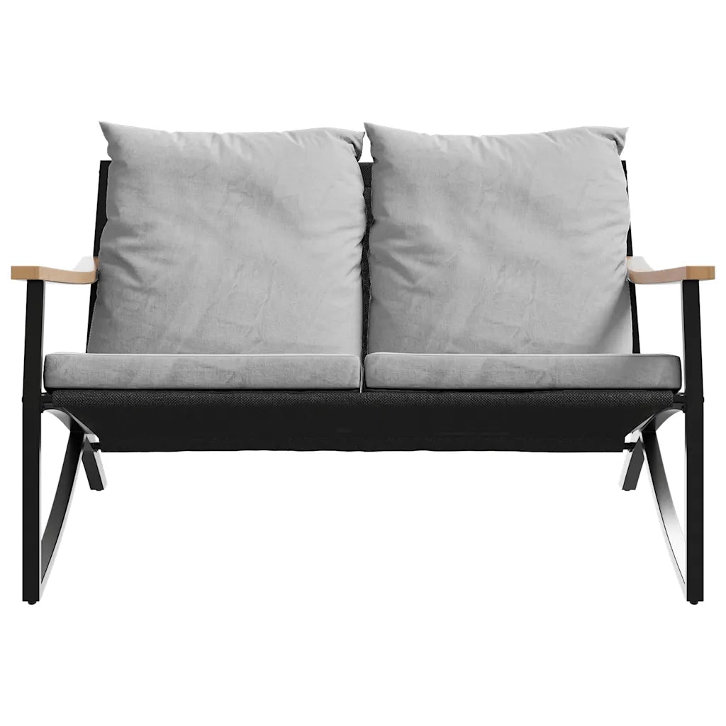 Set Mobili da Balcone 5 pz con Cuscini Nero in Acciaio