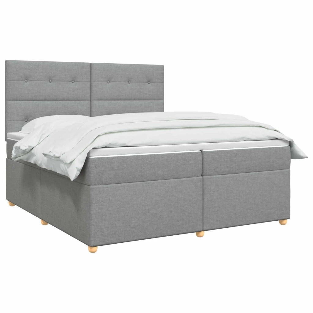 Letto box spring con materasso Grigio Chiaro 200 x 200 cm 3453963