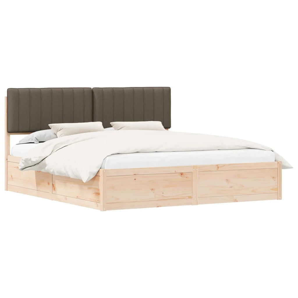 Letto con Testiera Rivestita Talpa 180 x 200 cm Pino massello