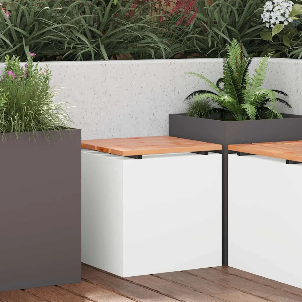 Panchina da giardino Bianco 40 x 40 x 43 cm Acciaio 874913