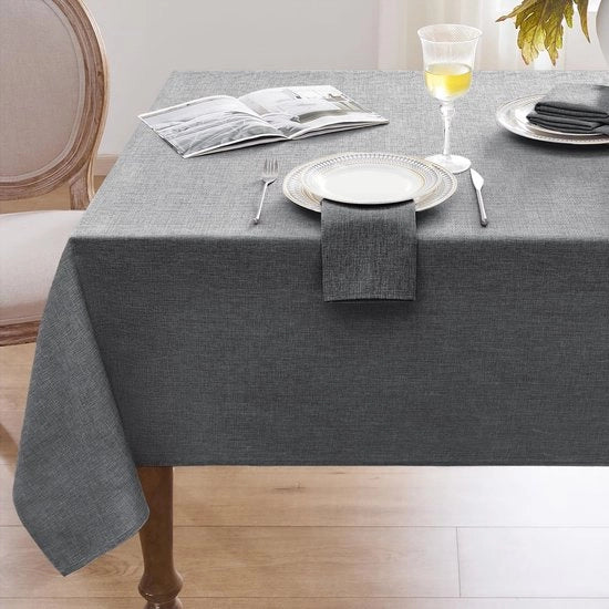 Telaio per tavolo lavabile per esterno rettangolare 350 x 150 cm impermeabile telo per tavolo con aspetto di lino telo per tavolo per sala da pranzo telo per tavolo per campeggio, giardino, matrimoni, compleanni
