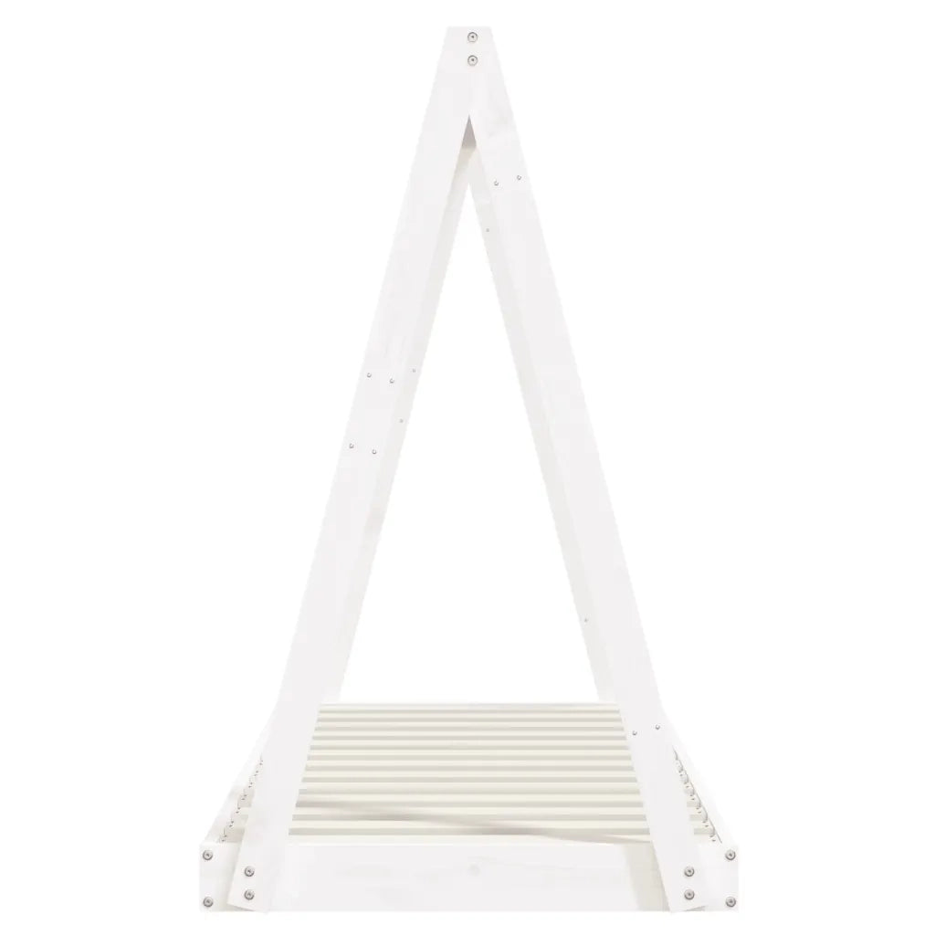 Giroletto per Bambini Bianco 70x140cm in Legno Massello di Pino 834526