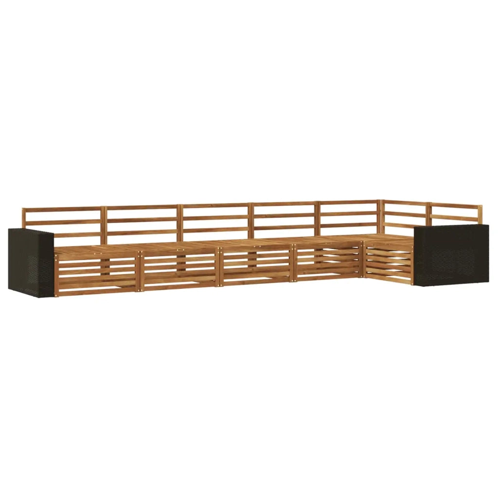 Set di divani da esterno 6 pcs Naturale 402 x 172,5 x 73 cm