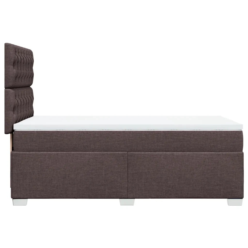 Giroletto a Molle con Materasso Marrone Scuro 100x200cm Tessuto 3290409