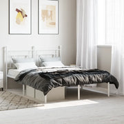 Giroletto con Testiera-Struttura Letto con testiera Metallo Bianco 140x190 cm 365818