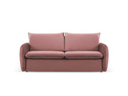 Cosmopolitan Design - Divano convertibile "Vienna" 3 posti in velluto rosa 