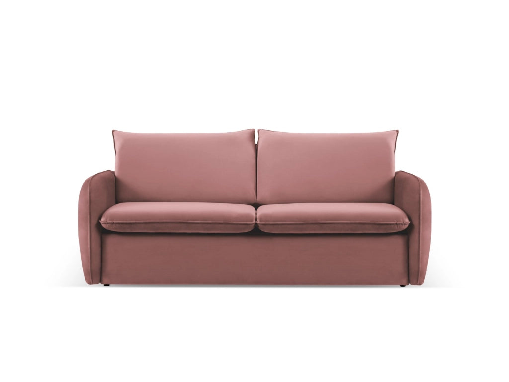 Cosmopolitan Design - Divano convertibile "Vienna" 3 posti in velluto rosa 