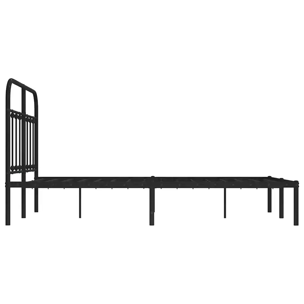 Giroletto con Testiera-Struttura Letto con testiera in Metallo Nero 120x200 cm 202345
