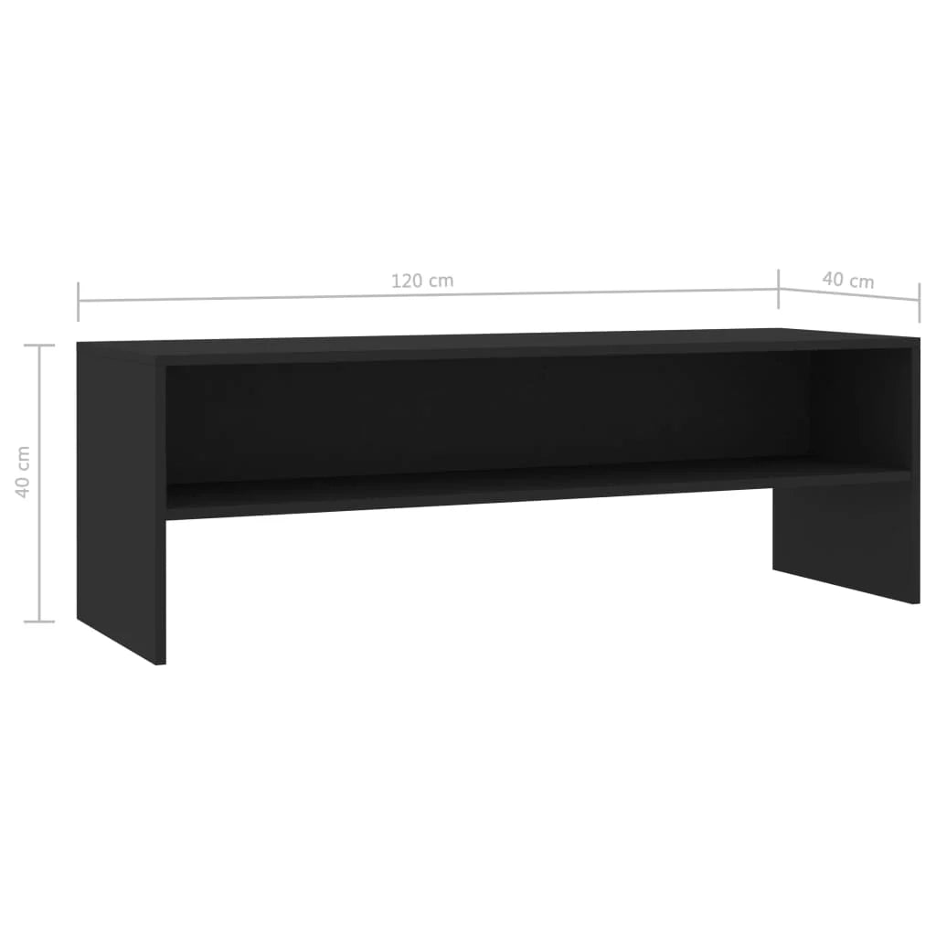 Mobile TV multimediale mensola TV credenza TV sala da pranzo soggiorno camera da letto 120 x 40 x 40 cm legno ingegnerizzato nero 02_0025870