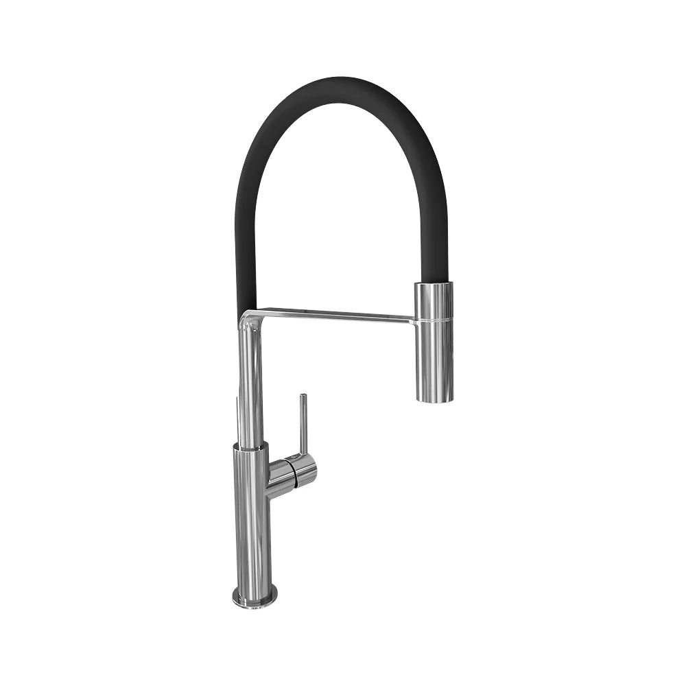 Miscelatore lavello cucina cromato girevole con tubo siliconico estraibile | Chili