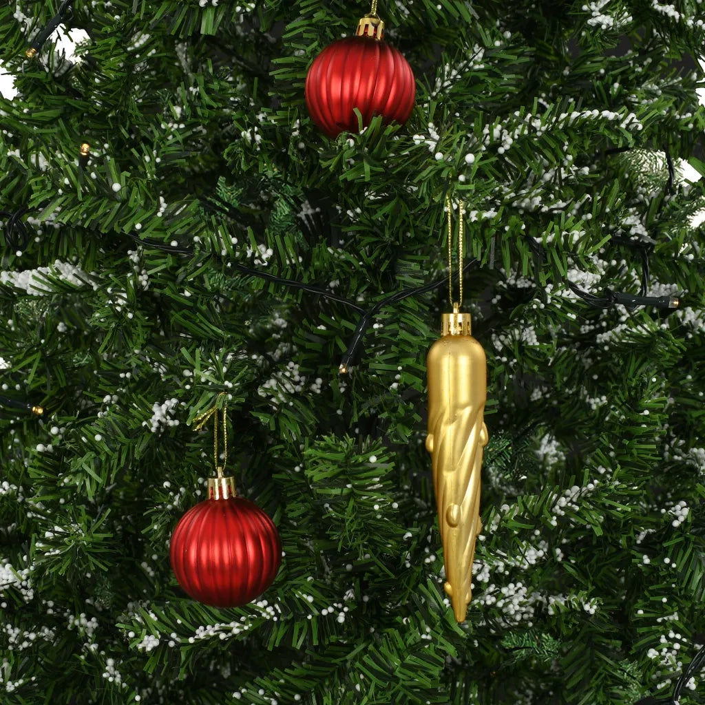 Albero di Natale con Neve e Base a Ombrellone-Albero Natalizio-Decorazioni natalizie Verde 170 cm