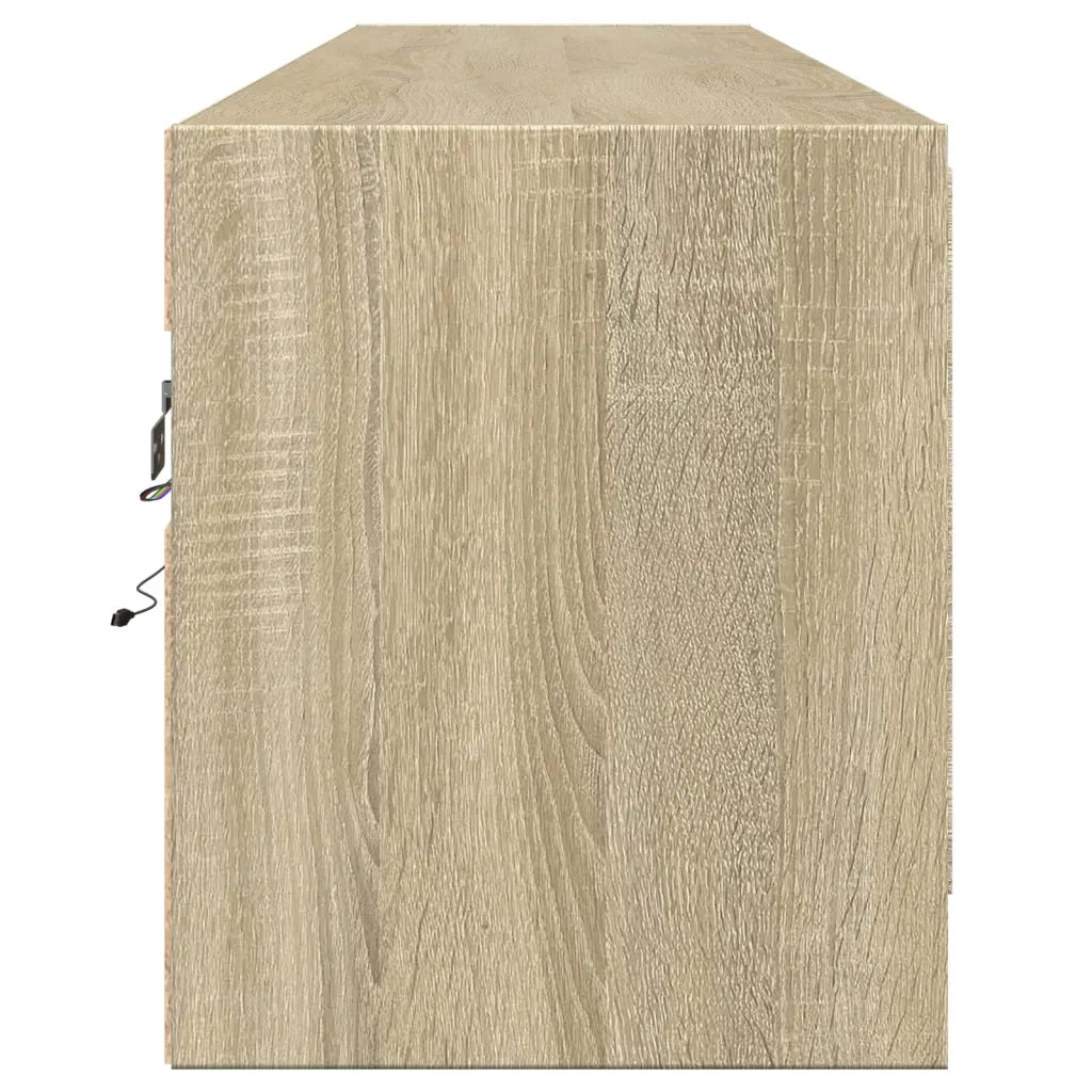 Mobile TV a Parete con LED Rovere Sonoma 180x31x38 cm 3307949