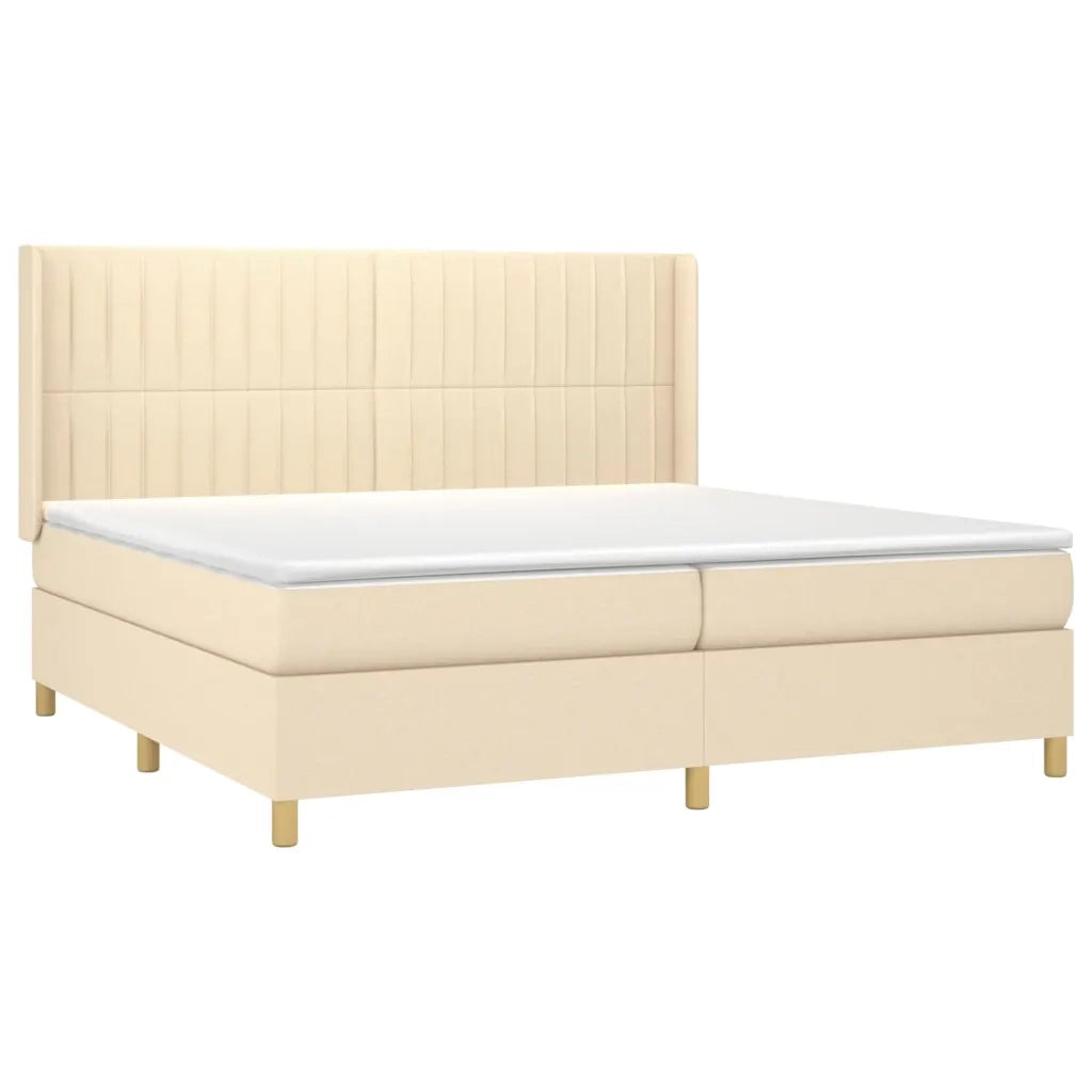 Letto a Molle Materasso e LED bianco 200x200cm in Tessuto 3139066