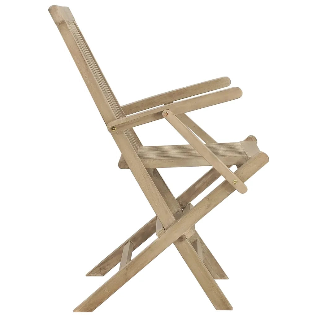 Sedie Giardino Pieghevoli 2 pz | Sedie da Esterno Grigie 56x61x89 cm Massello Teak