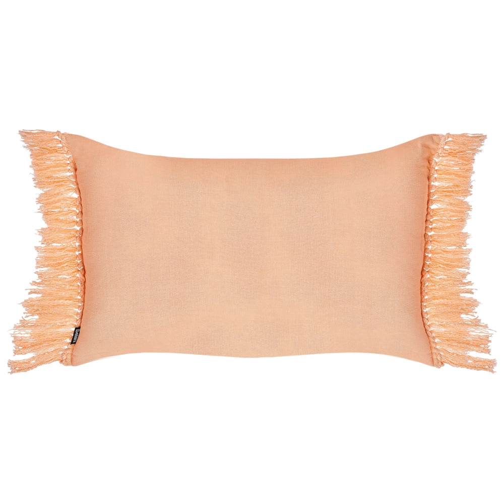 Set di 2 cuscini in cotone con nappe 40 x 60 cm arancione soggiorno elegante accogliente