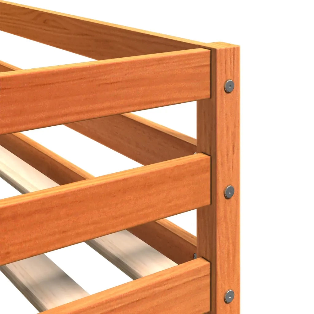 Letto singolo | Letto per adulti | Letto a Castello Marrone Cera 90x200 cm in Legno di Pino