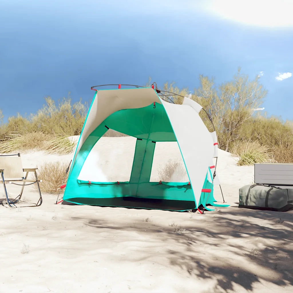 Tenda da Spiaggia 2 Persone-Tenda da campeggio Verde Rilascio Rapido Impermeabile 832836