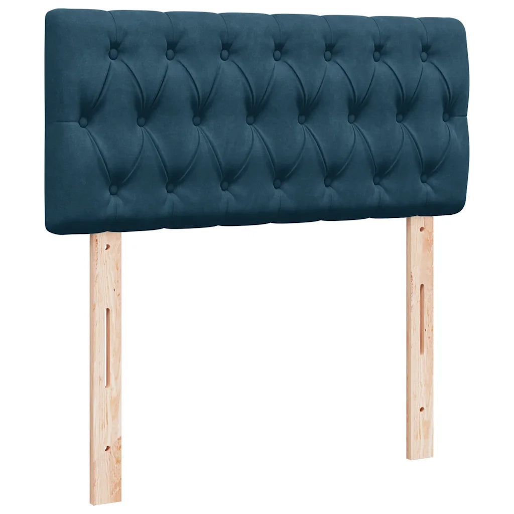 Giroletto a Molle con Materasso Blu 90x200 cm in Velluto