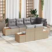 Set Divano da Giardino 7 pcs Beige e Grigio Chiaro Polyrattan 3356775