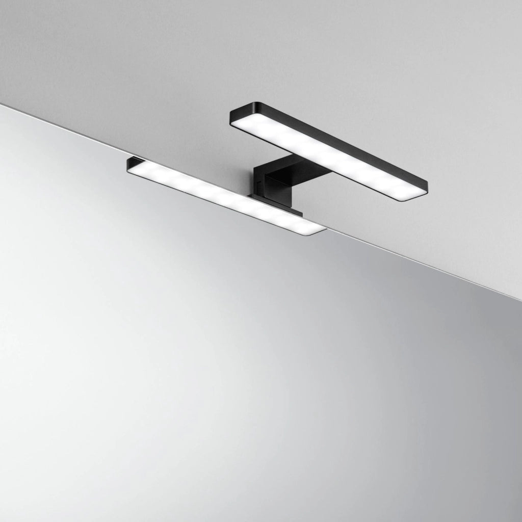 APPLIQUE LED CRUISE  NERO FISSAGGIO PARETE E SPECCHIO 5,2W 550LM 4000K IP44 28x8x11CM