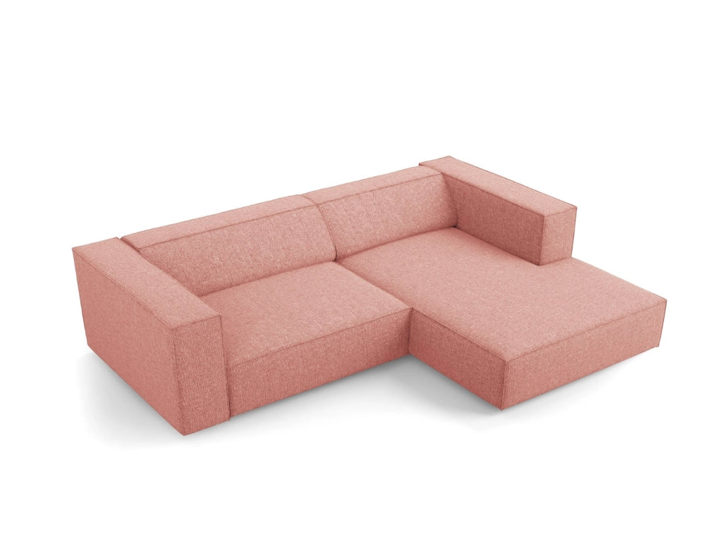 Cosmopolitan Design - Divano angolare destro "Arendal" 3 posti in ciniglia rosa 
