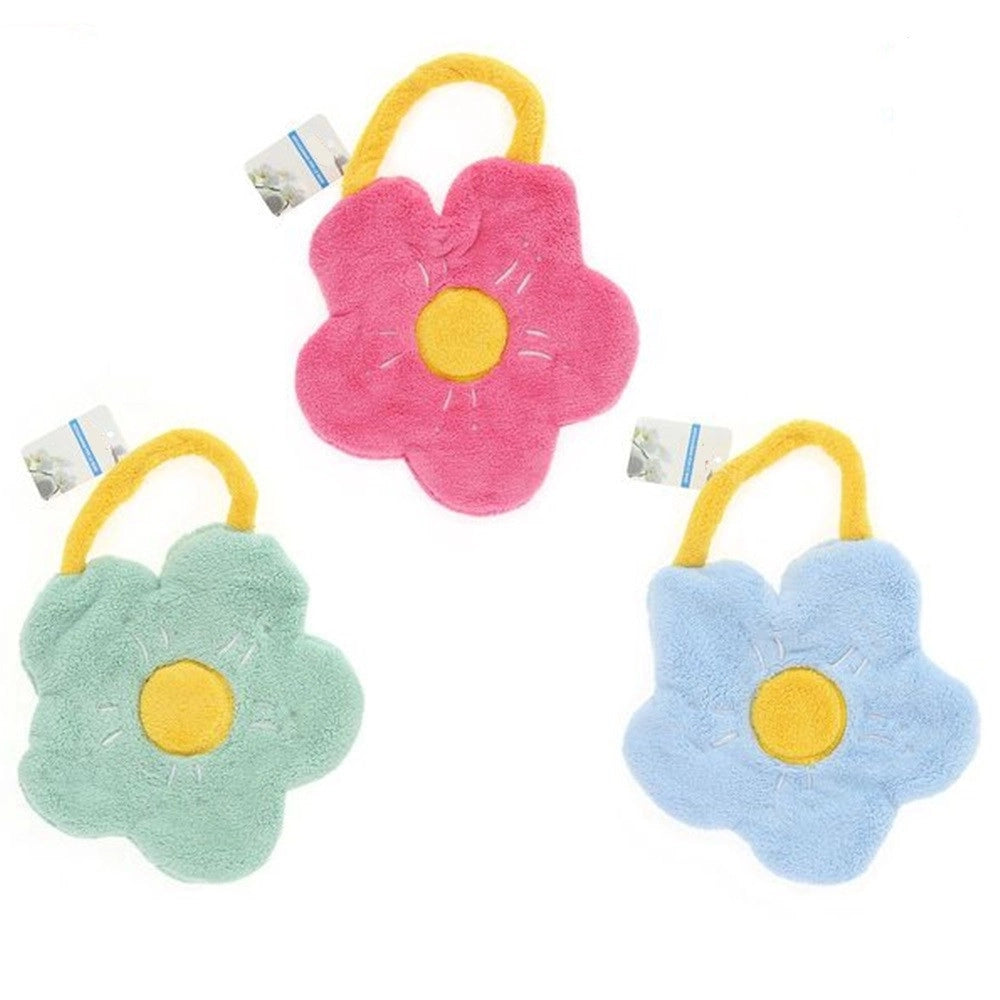 Trade Shop - Asciugamano A Fiore Morbido Cordino Portatile Assorbente Per Bagno Cucina Bambini 10776 -