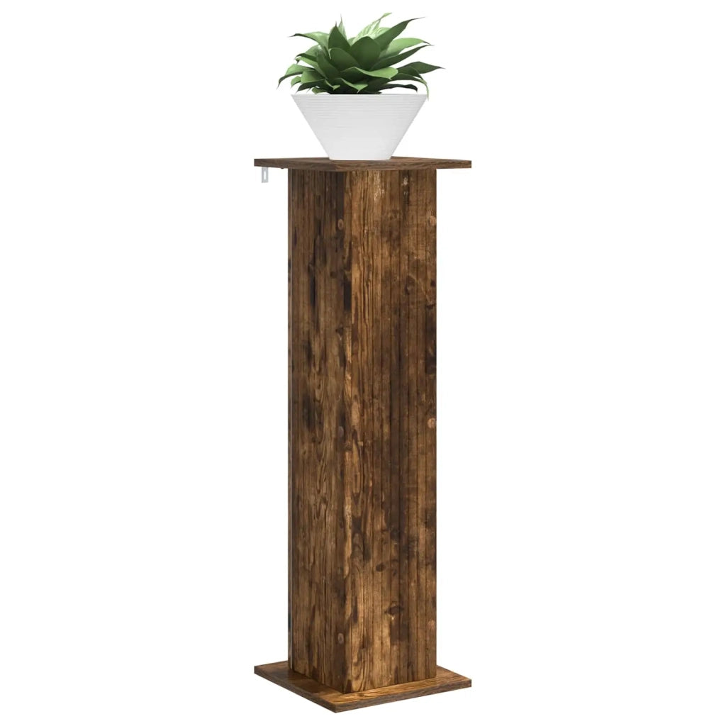 Supporto per piante 2 pcs Rovere Fumo 30,5 x 30 x 100,5 cm