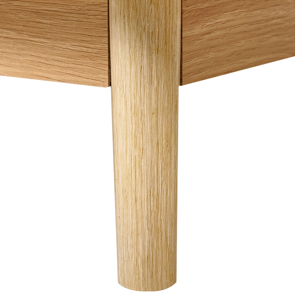 Comodino in legno di pino con cassetto in stile bohémien