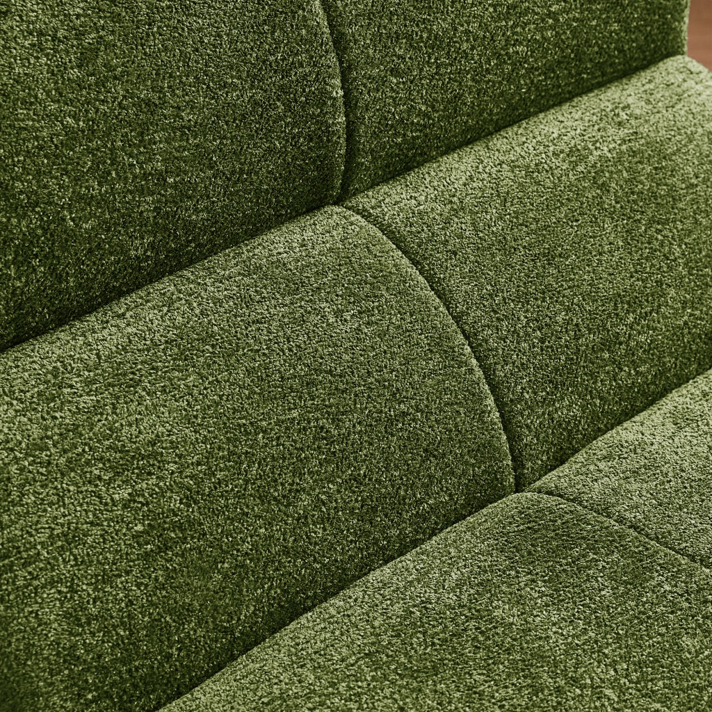 Poltrona in velluto con schiuma ad alta densità design ergonomico senza montaggio per soggiorno e ufficio verde