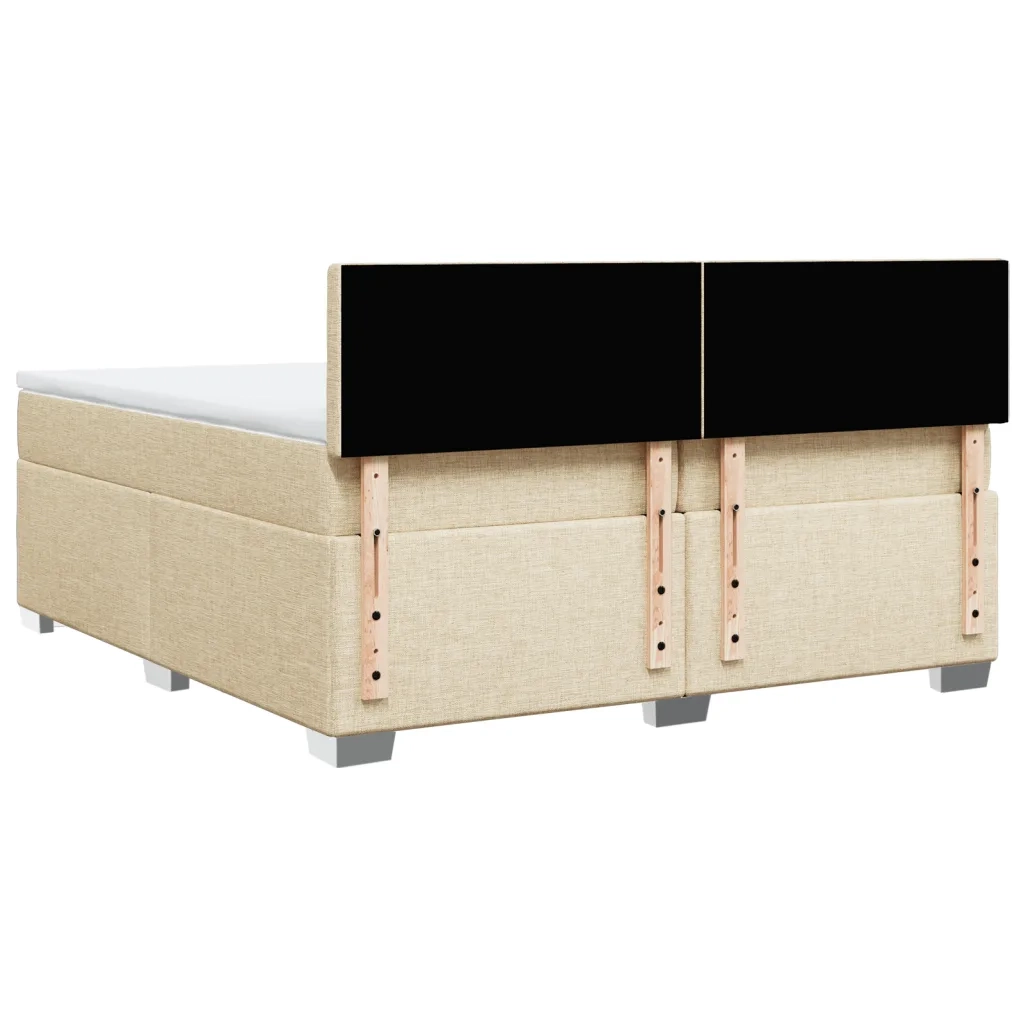 Giroletto a Molle con Materasso Crema 200x200 cm in Tessuto 3286014