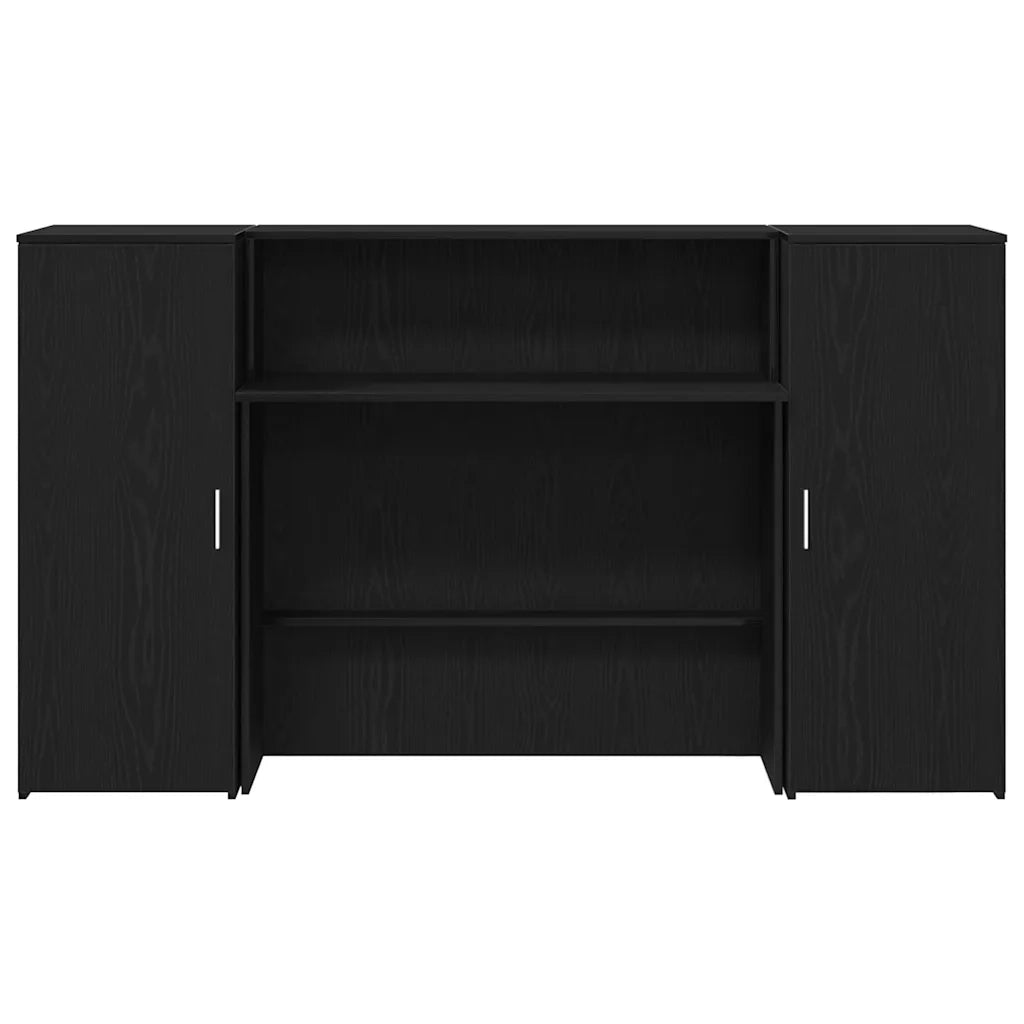 Scrivania per Reception Rovere Nero 180x50x103,5 cm in Legno di Argilla 3324206
